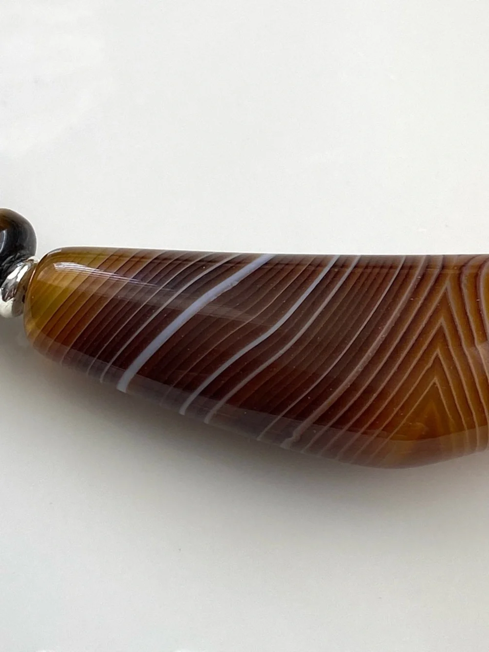 GP58-Handmade Agate, Tiger’s Eye, Onyx And Freshwater Pearl Necklace - Picture 12 of 15